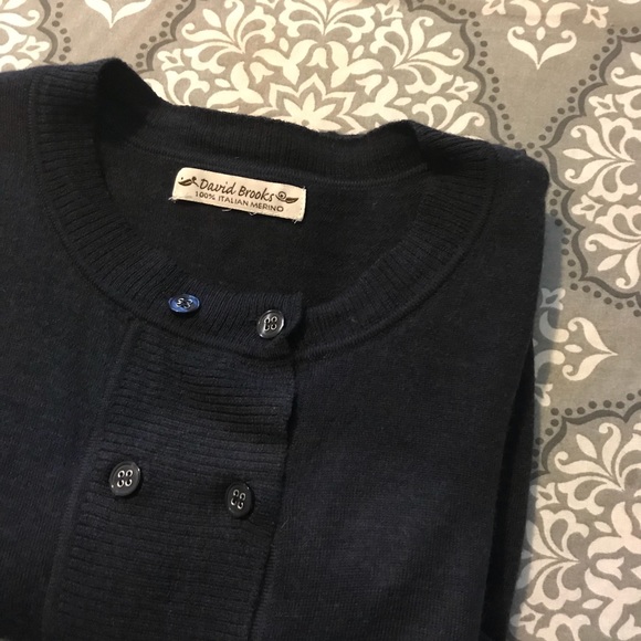 VINTAGE STYLE David Brooks Italian Merino Cardigan - Picture 2 of 7